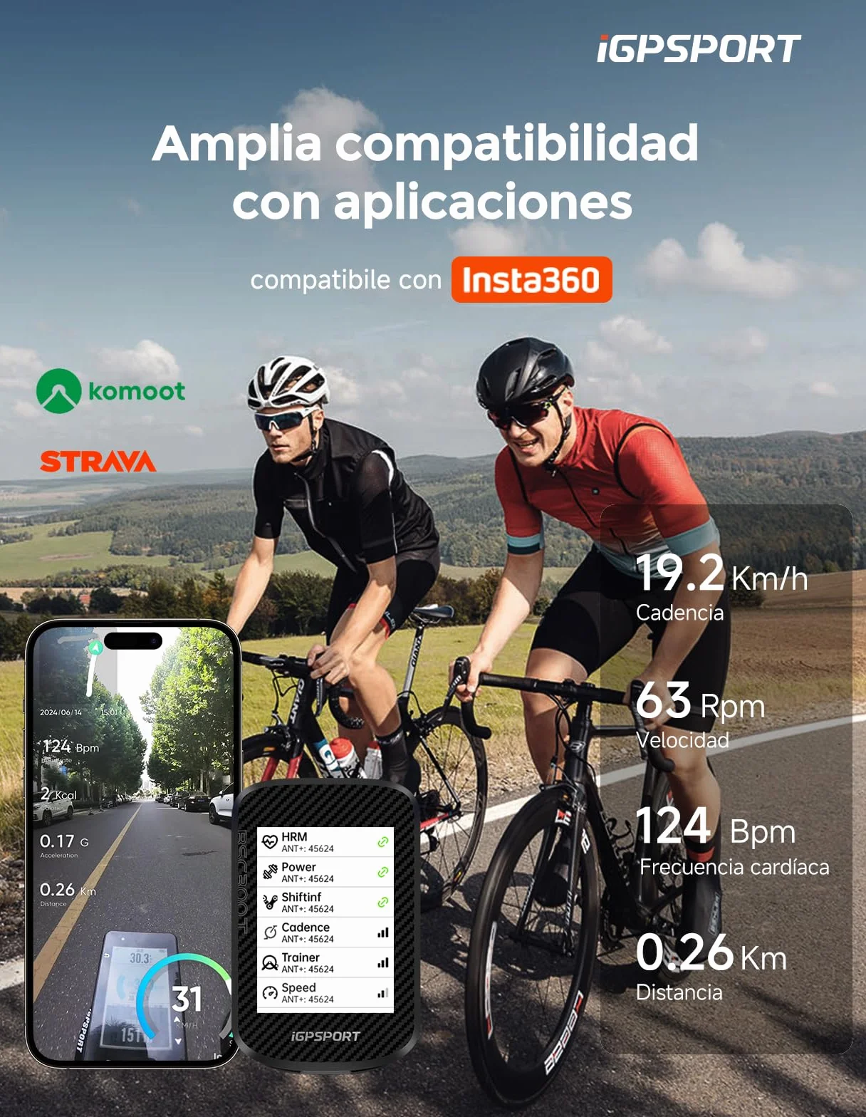 iGPSPORT BSC300T Compteur Velo sans Fil, 2,4’’ Écran Tactile Map Navigation GPS 130+ Données Alerte Hors Itinéraire, Di2 IPX7 Synchronisation Strava Compteur Velo GPS