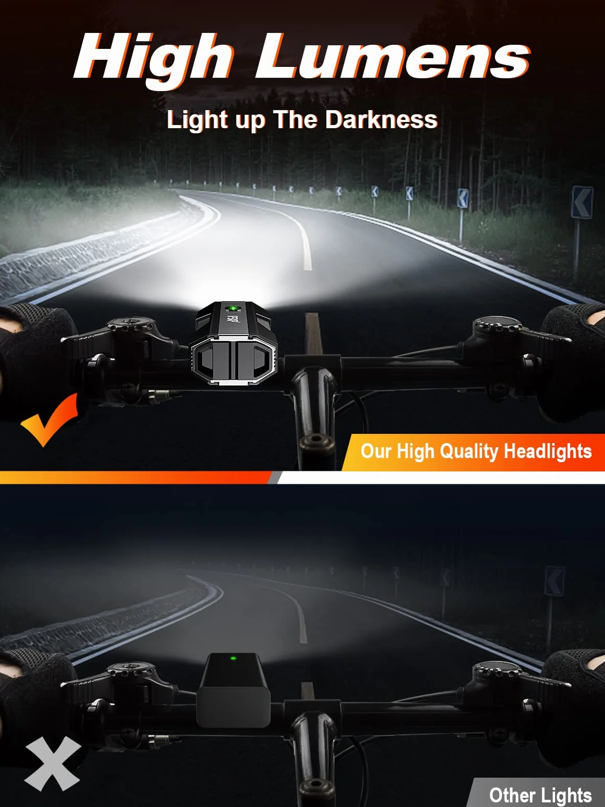 IPSXP Lumiere Velo, 14+ Heures Temps d'endurance & IPX5/6 Étanchéité, Power Bank Function, Chargement USB Eclairage Velo Avant et Arriere, 5 Modes, Convient à Tous Les Types de vélos