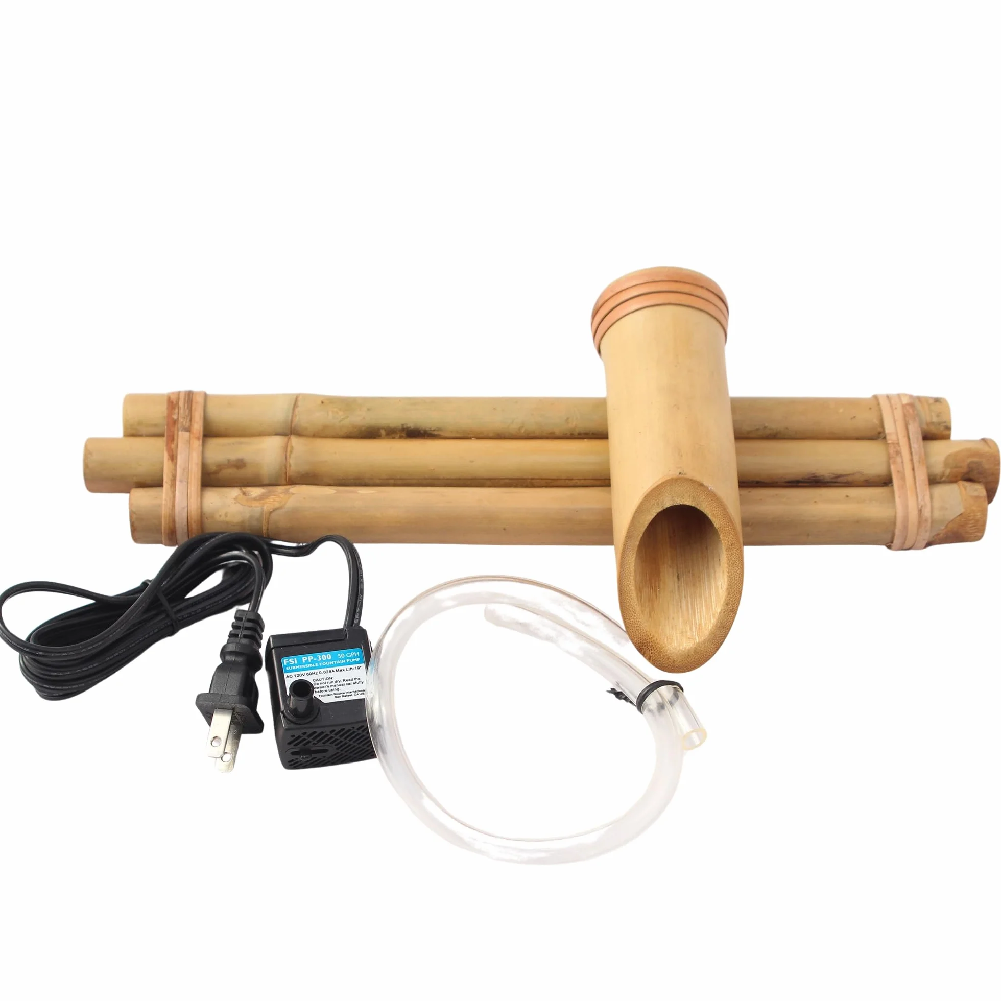 Kit Fontaine à Eau Zen Bamboo - Fontaine Trois Bras 30 cm Résistant aux Fissures pour Oasis DIY