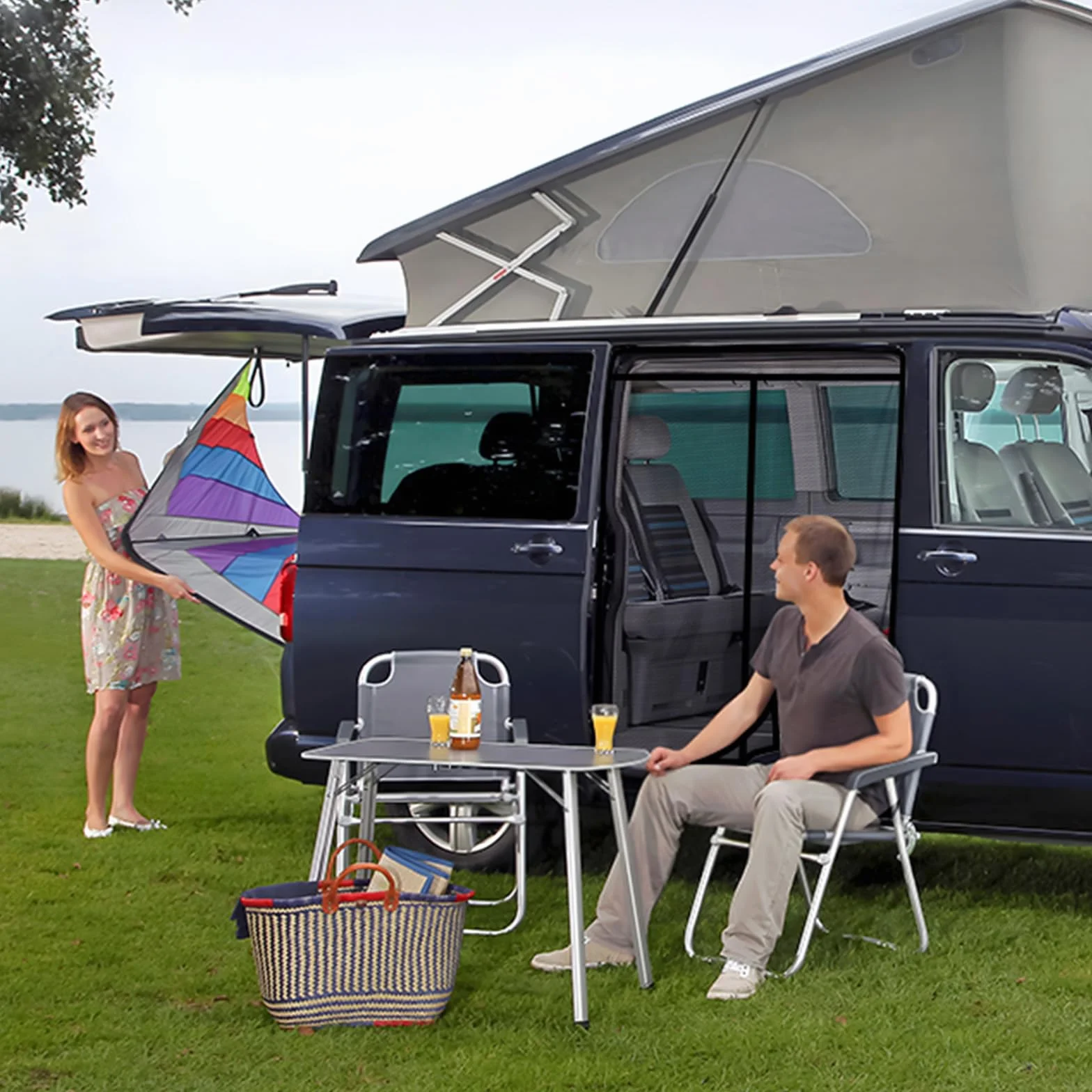 ZATOOTO Moustiquaire Magnétique pour VW T5 T6 pour Porte Coulissante, Moustiquaire, Protection Solaire, Filet d'ombrage de Porte Latérale Camping