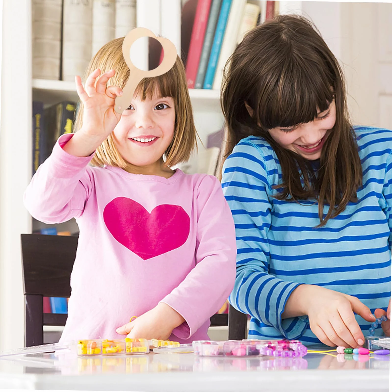 SEWACC Miroir Vierge à Bricoler en Bois Cœur 10 Pièces Jouet Éducatif