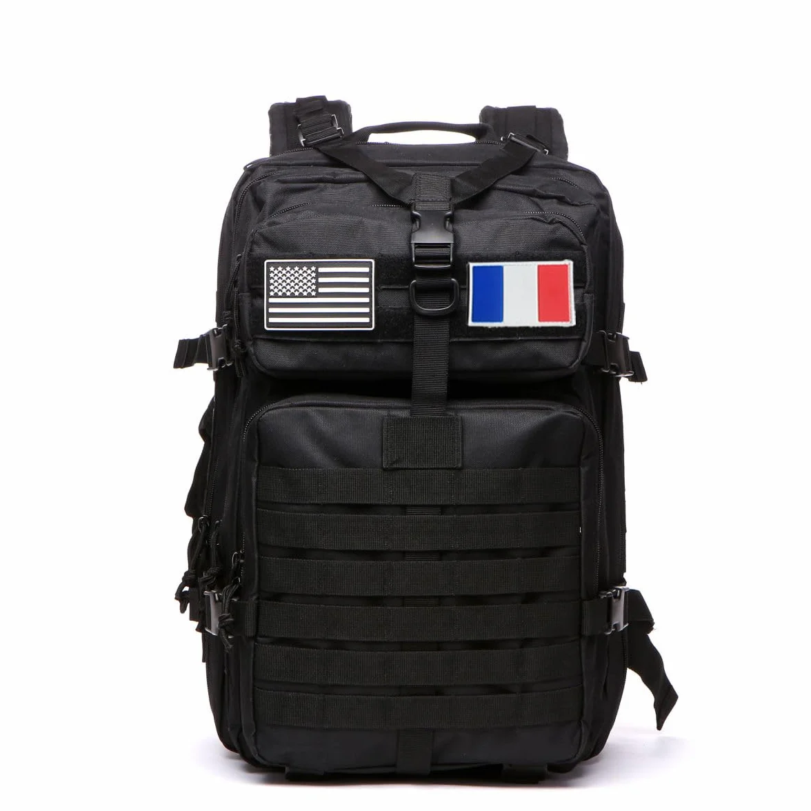 Sac À Dos Tactique 50 Litres - Grande Capacité Système MOLLE Militaire Imperméable Idéal Pour Urgences De 3 Jours Chasse Randonnée Et Camping Sac À Dos Pour De Plein Air (Noir)