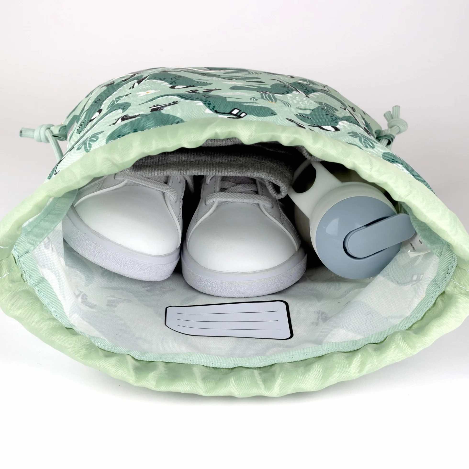Sac de gym enfant maternelle en polyester recyclé – imperméable, sans PFC, avec réflecteurs et sangle poitrine