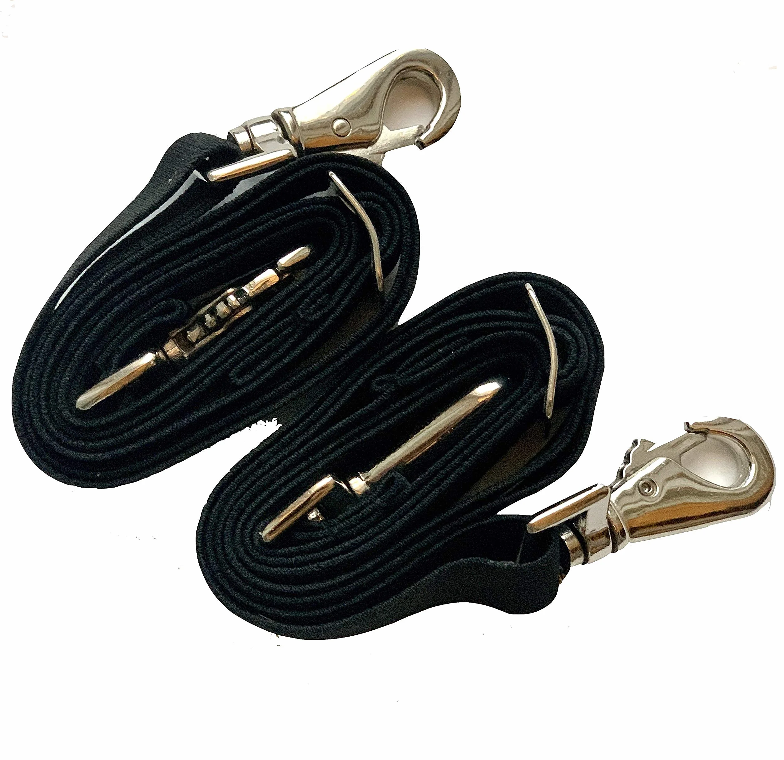 Majestic Ally Sangle de Jambe élastique de Remplacement pour Couverture de Cheval, Longueur réglable, avec Doubles Boutons-Pression pivotants, Noir, Paquet de 2