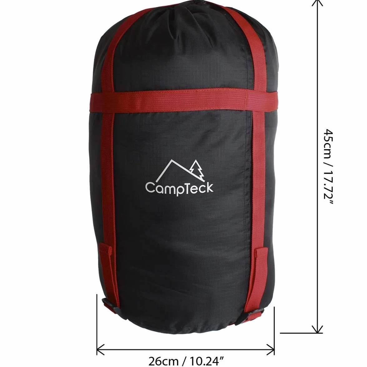 CampTeck U6954 - Sac de Compression Léger Housse de Compression Résistant à L'eau Stuff Sack pour Sac de Couchage, Rangement des Vêtements, Voyage, Camping etc - Noir
