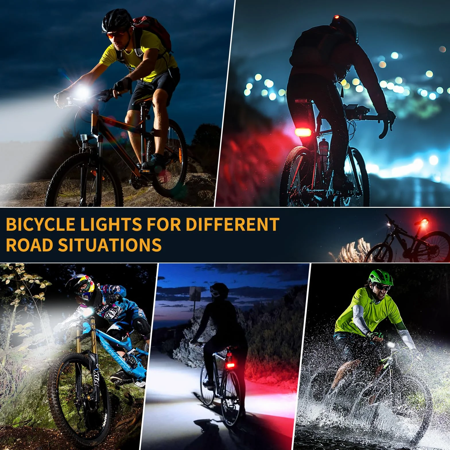 Blendura Lumiere Velo Avant et Arriere, Lampe Velo LED Rechargeable par USB 6 Modes D'éclairage, Lumière Velo Convient aux vélos de Montagne et aux bicyclettes