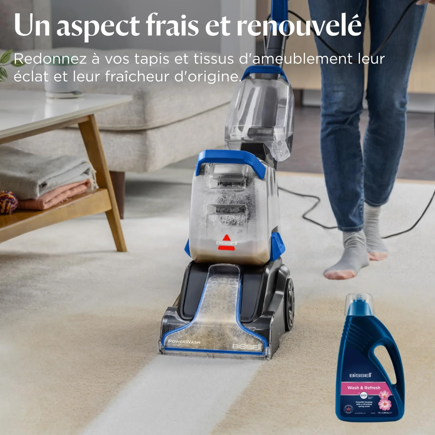 BISSELL 1078N Wash & Refresh Febreze Blossom & Breeze 1,5 L solution nettoyage moquettes tapis