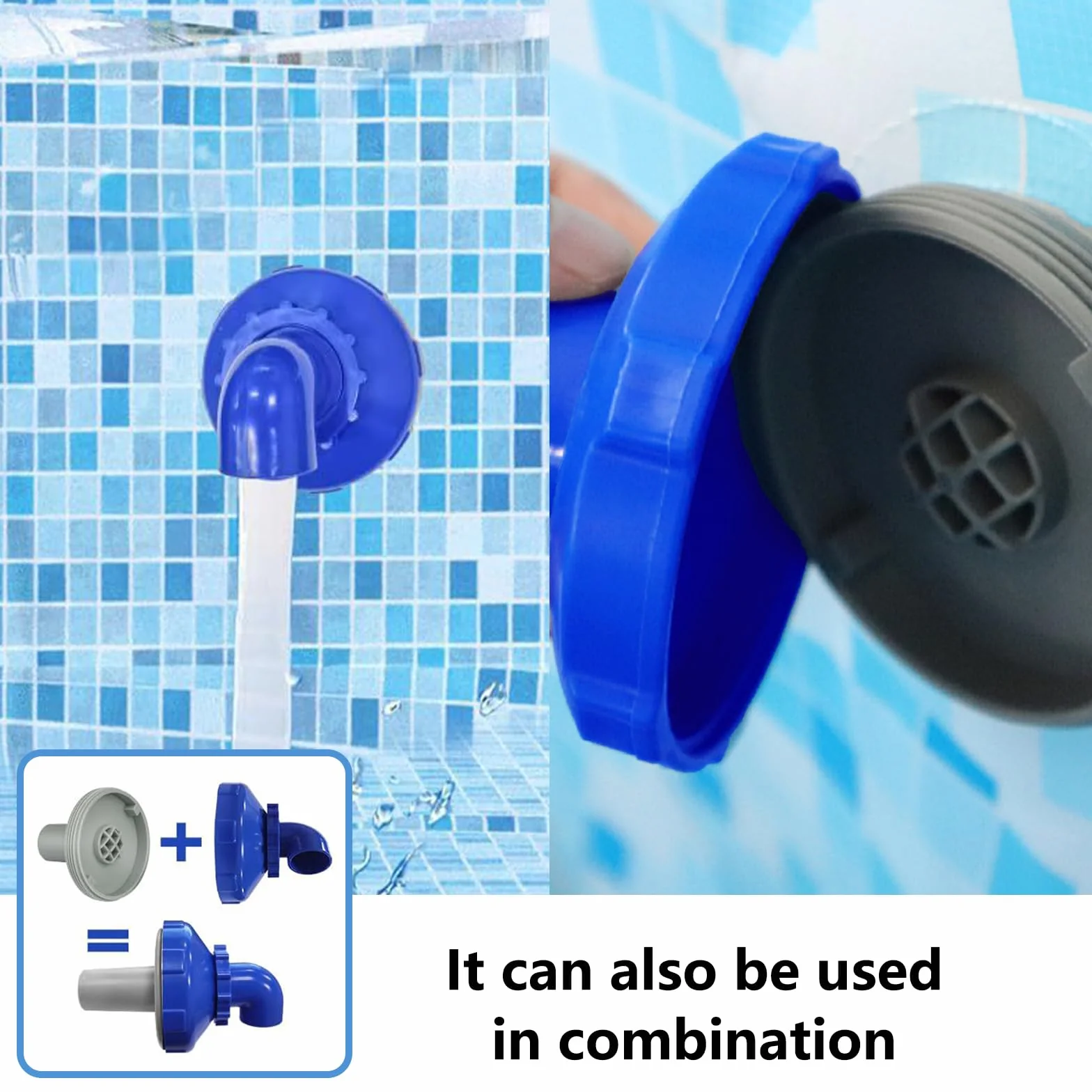 Buse de remplissage de piscine 32 mm rotative 360° avec accessoires de raccordement