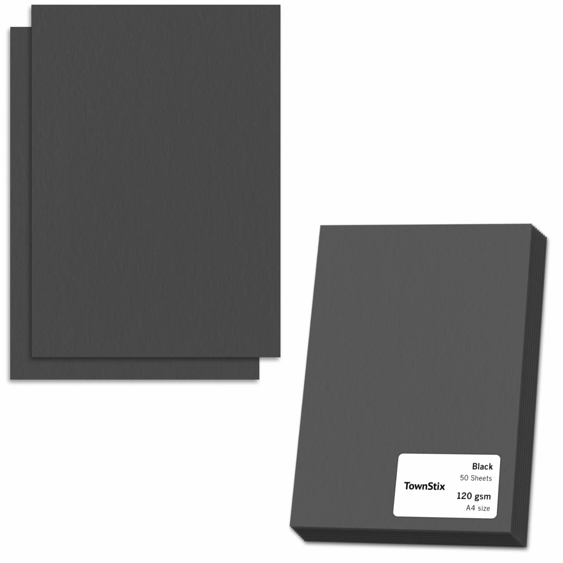 Papier Noir A4 120g 50 Feuilles Cartonné
