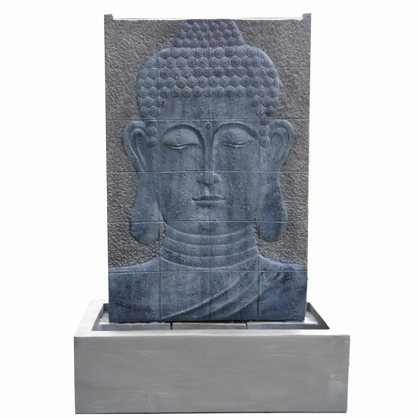 KÖHKO® Fontaine Bouddha Hauteur 102 cm avec éclairage LED mur d'eau pour jardin