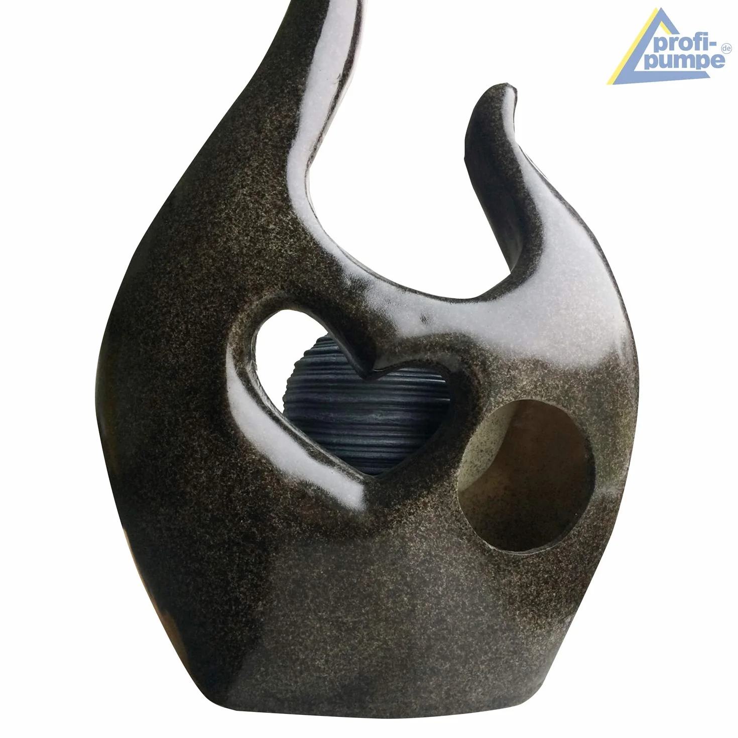 Fontaine de Jardin Solaire avec Batterie Li-ION et Éclairage LED Flamme de l'Amour 71 cm