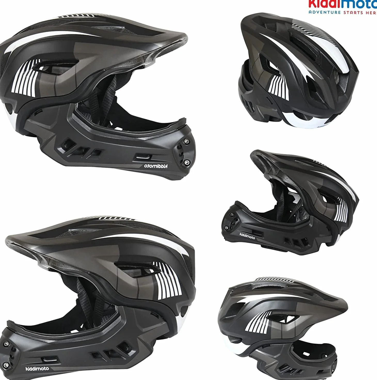 KIDDIMOTO Casque vélo intégral Noir S Plastique KMHFF05S