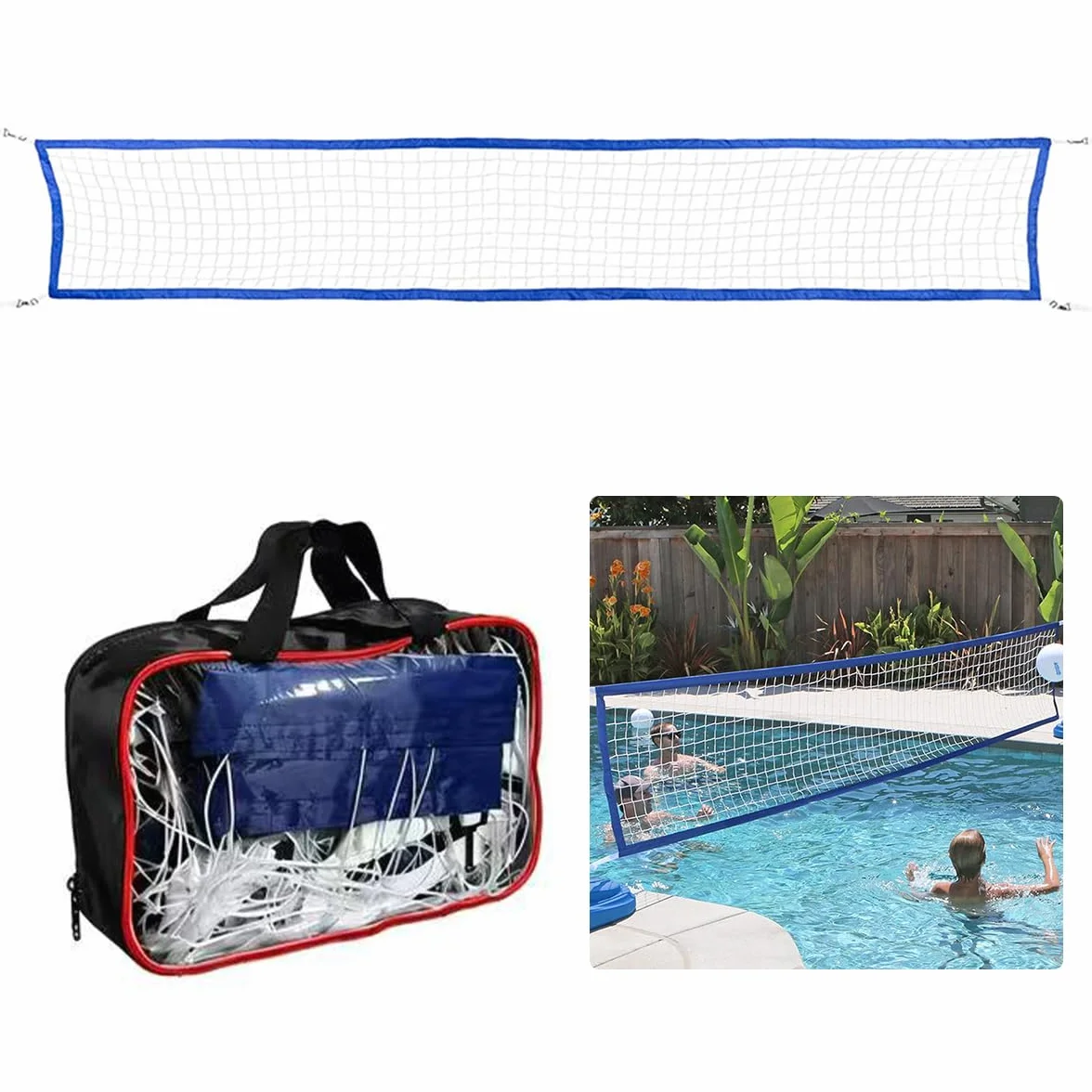 Filet de Volley de Remplacement pour Piscine 450×90 cm Filet de Volley Portable extérieur résistant pour Jeu Aquatique Plage Jardin fête d'été