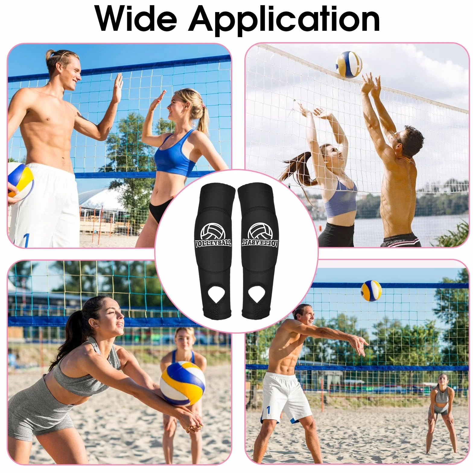 JIEYAO Manchettes de bras de volleyball - Manchettes avant-bras avec rembourrage de protection et trou pour les pouces - Coussinets de bras de volleyball pour femmes et adolescents