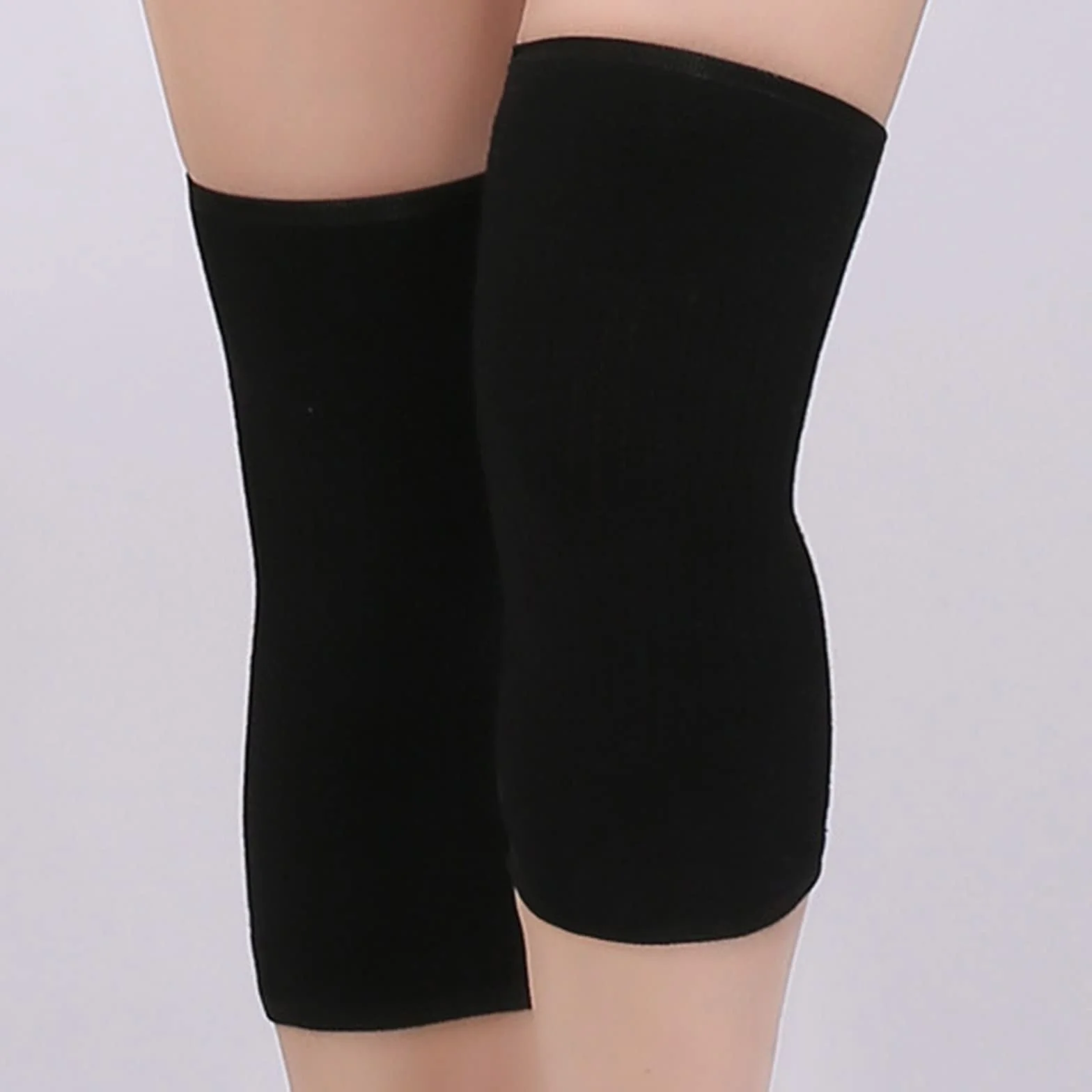 Genouillère en Laine Cachemire Unisexe Genouillères Unisexe en Laine Chaude Genouillères élastiques Genouillères de Sport Légères Chaud Protège-Genou pour la danse les sports de plein (Noir)