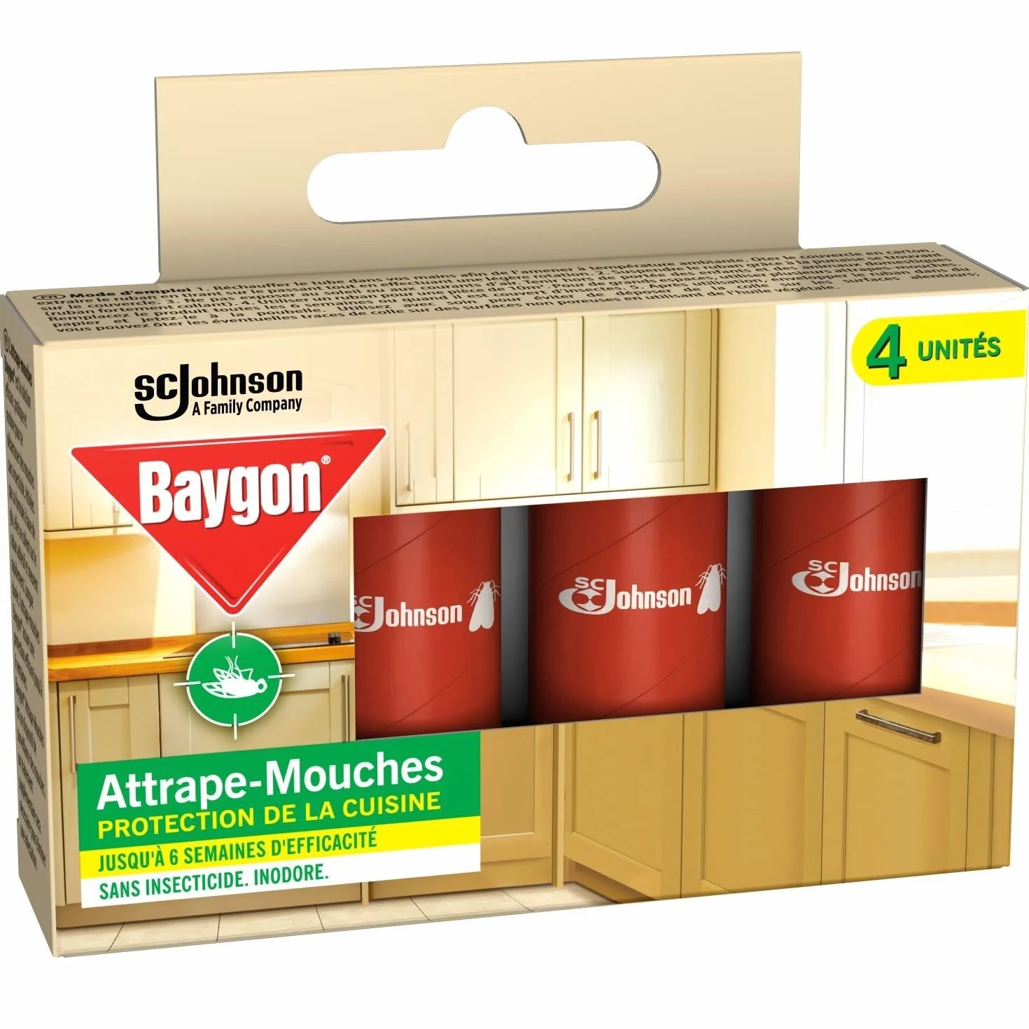 Baygon rubans attrape-mouches à suspendre 4 rubans