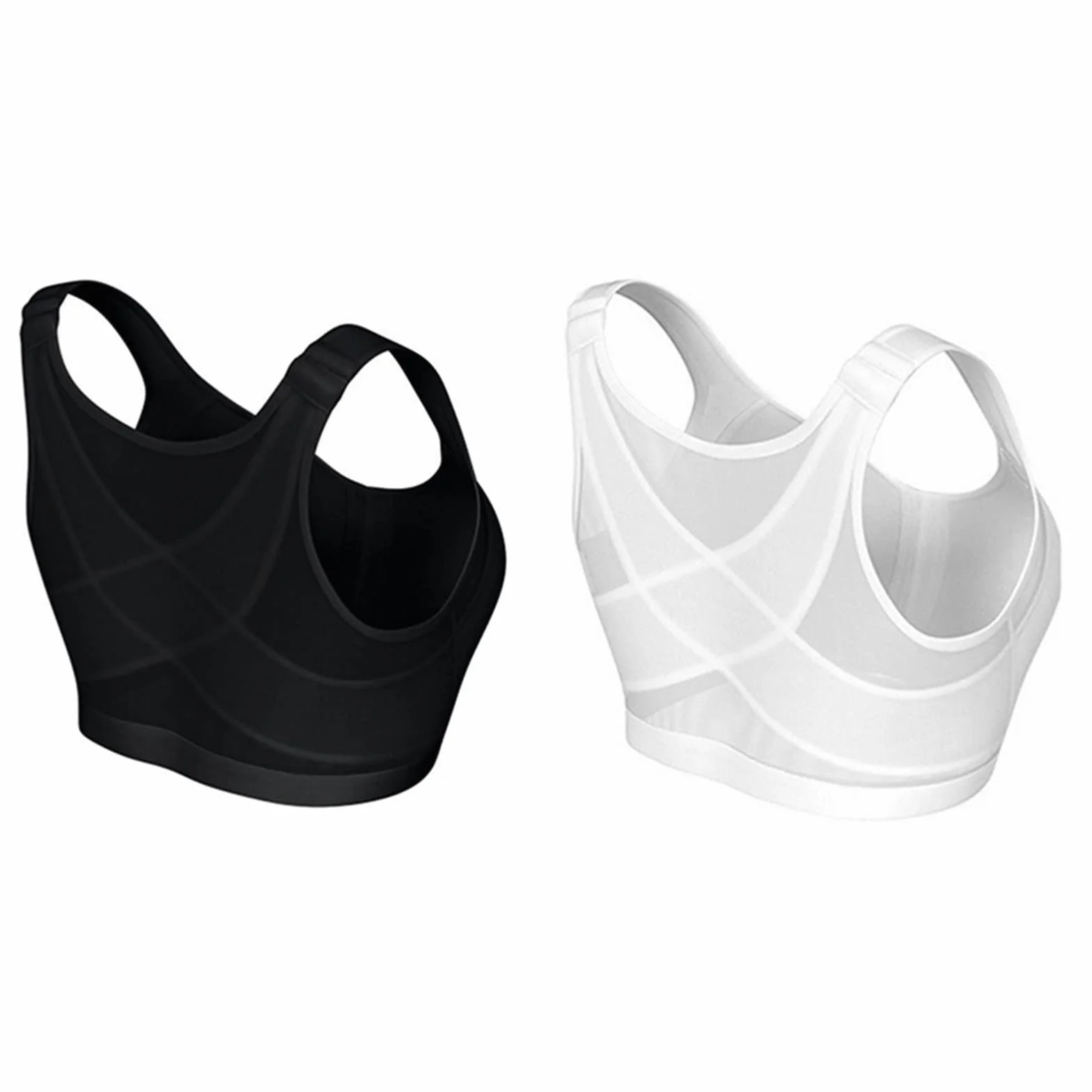 Brassière de posture pour femme 2 pièces noir et blanc avec bustier intégré