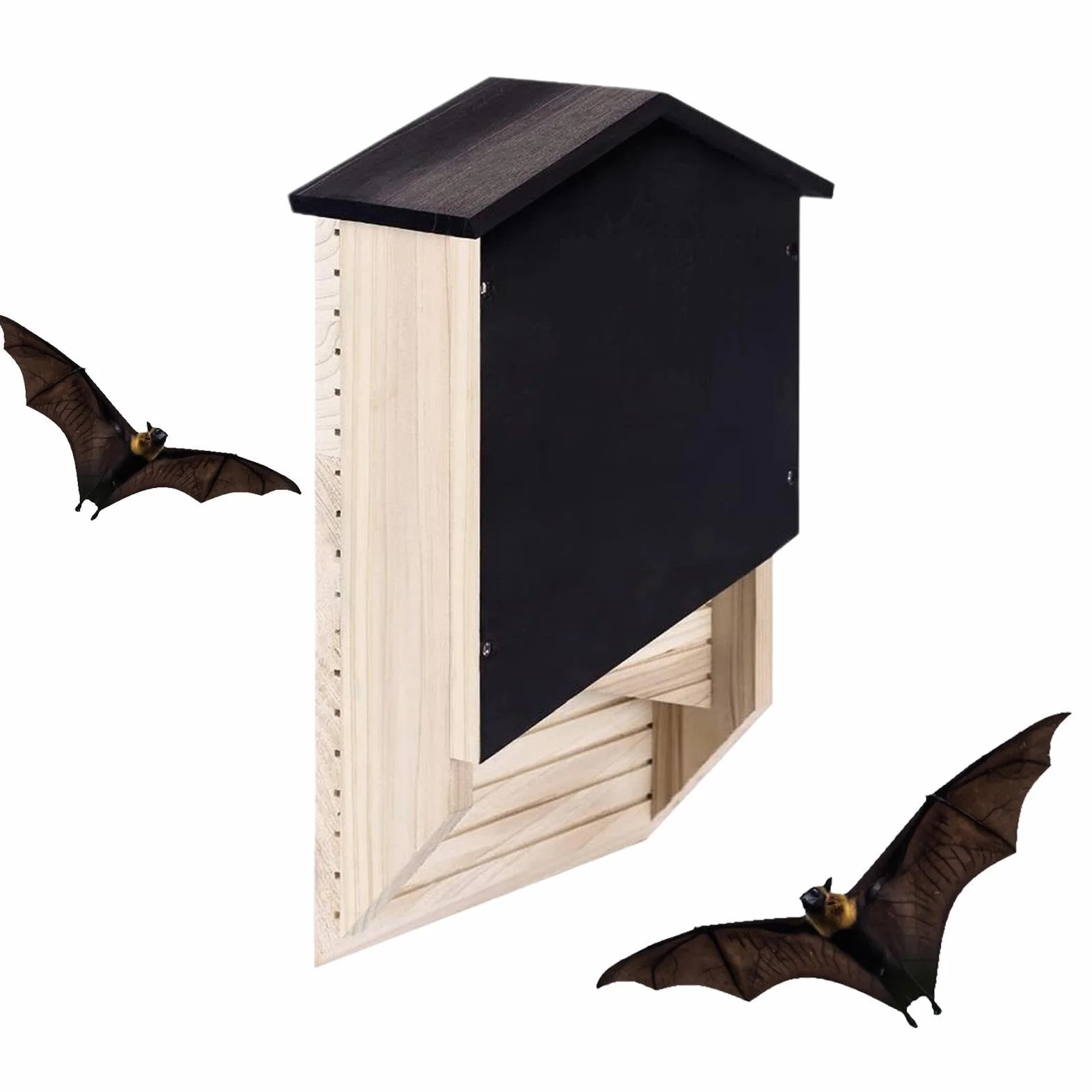 Abri d'Extérieur en Bois pour Chauve-souris Yusheng | Nid Réutilisable pour l'Hibernation, Décoration de Jardin
