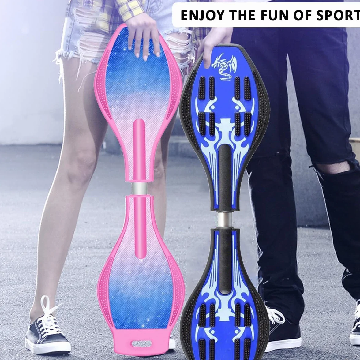 ERNAN Caster Board, Street Surfing Waveboard Light Up LED Wheels Skateboard Youth Caster Board.Castor Board with Light Up Wheels for Kids/Teens.