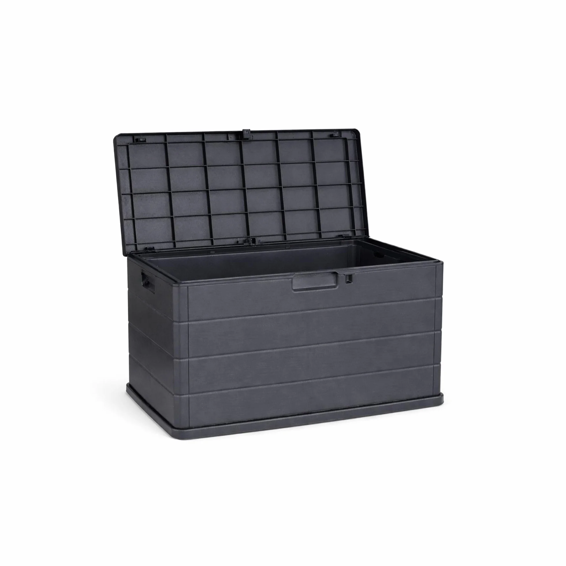 Maury's Coffre Cassapanca 170 Litres Effet Bois, Conteneur de Stockage en Résine Anthracite 78x55x52 cm