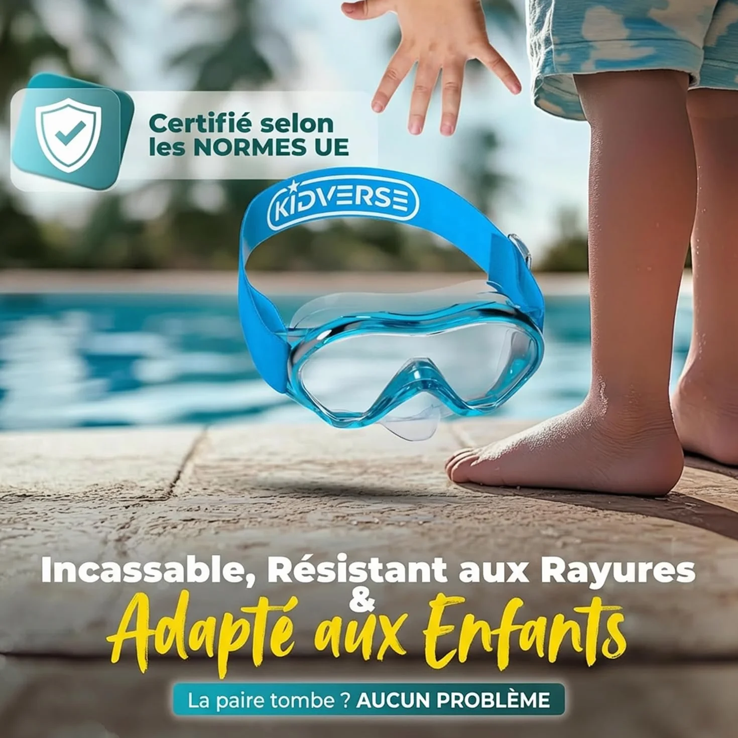 KIDVERSE Lunette Piscine Enfant Protection UV Anti-buée Étanche Confortable