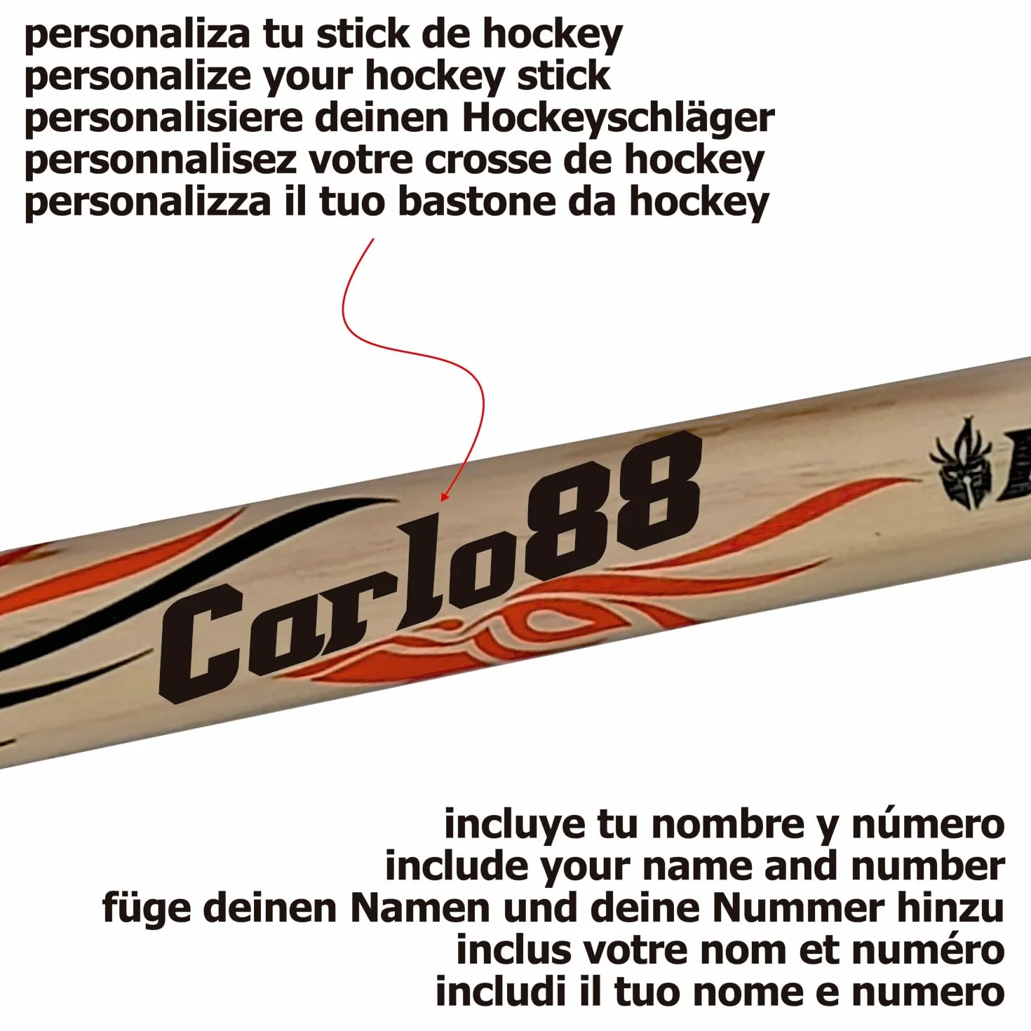 Professionnelle Crosse Rink Hockey Fury Hard Rigide Poids Moyen-élevé Manche Hickory Plus épais Palette laminée Fibre extérieure