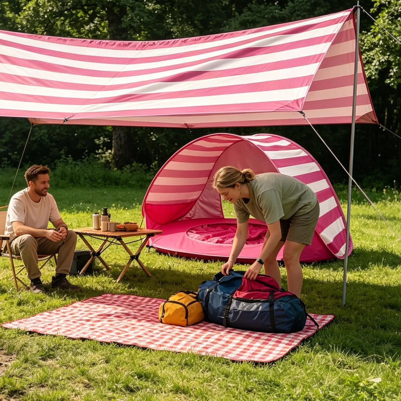 Tente De Plage pour Bébé Popup Tente De Plage pour Bébé avec Mini Piscine Tentes De Plages Anti UV, Portable pour Enfant pour Plages, Camping, Jardin,120x83x70cm