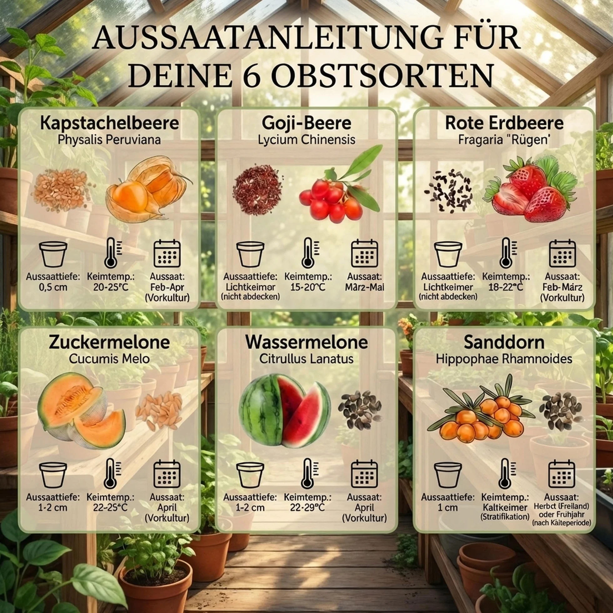 Kit de graines de fruits exotiques 6 variétés pour verger jardin balcon