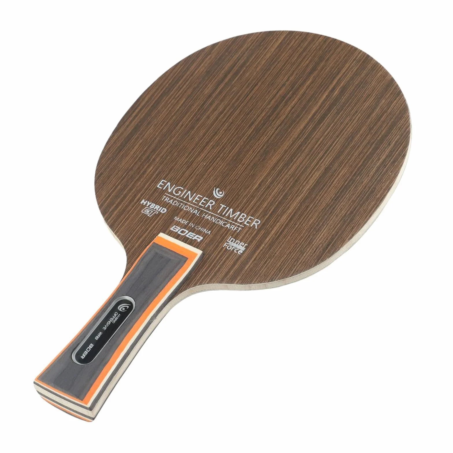 Plaque inférieure de raquette de tennis de table avec stratifié 5 plis pour manche long pour lame de ping-pong en ébène et couches de bois dur Dalbergia