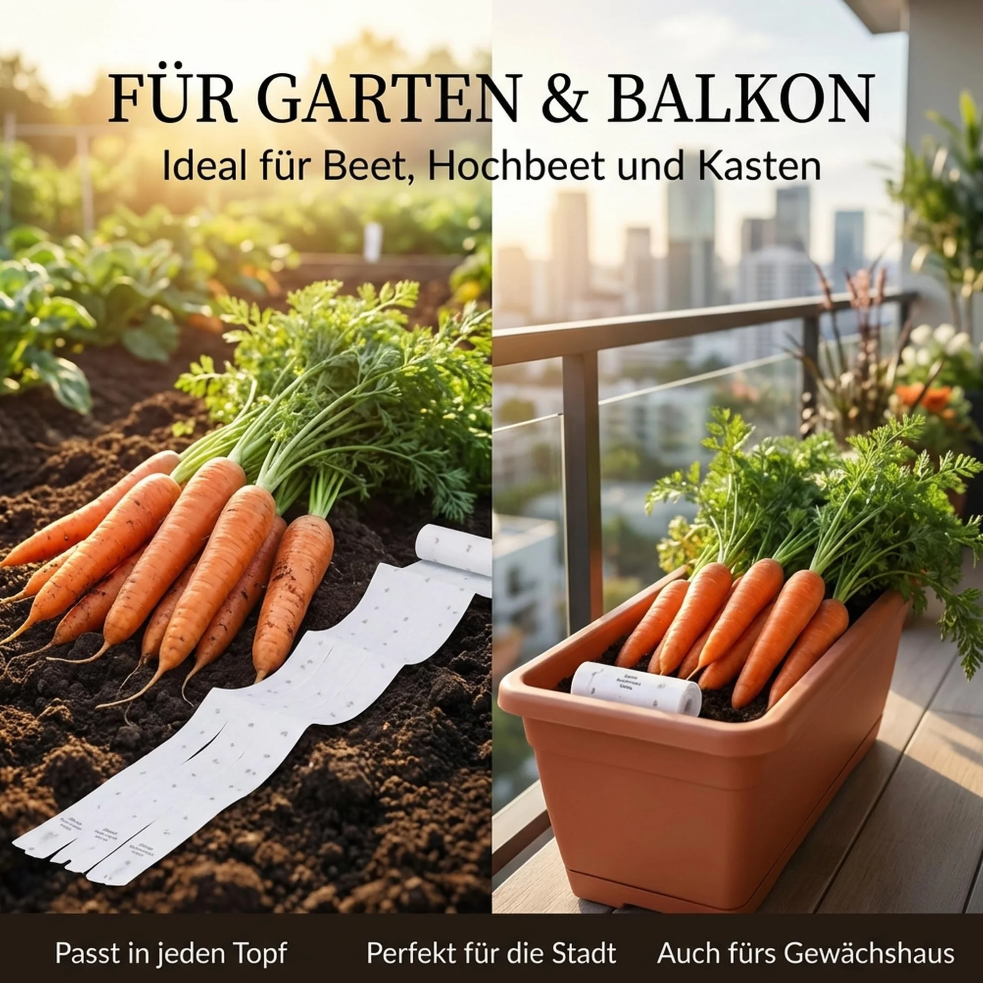 Ruban de graines de carottes Nantaise 2 - Daucus carota 5m pour jardin et potager