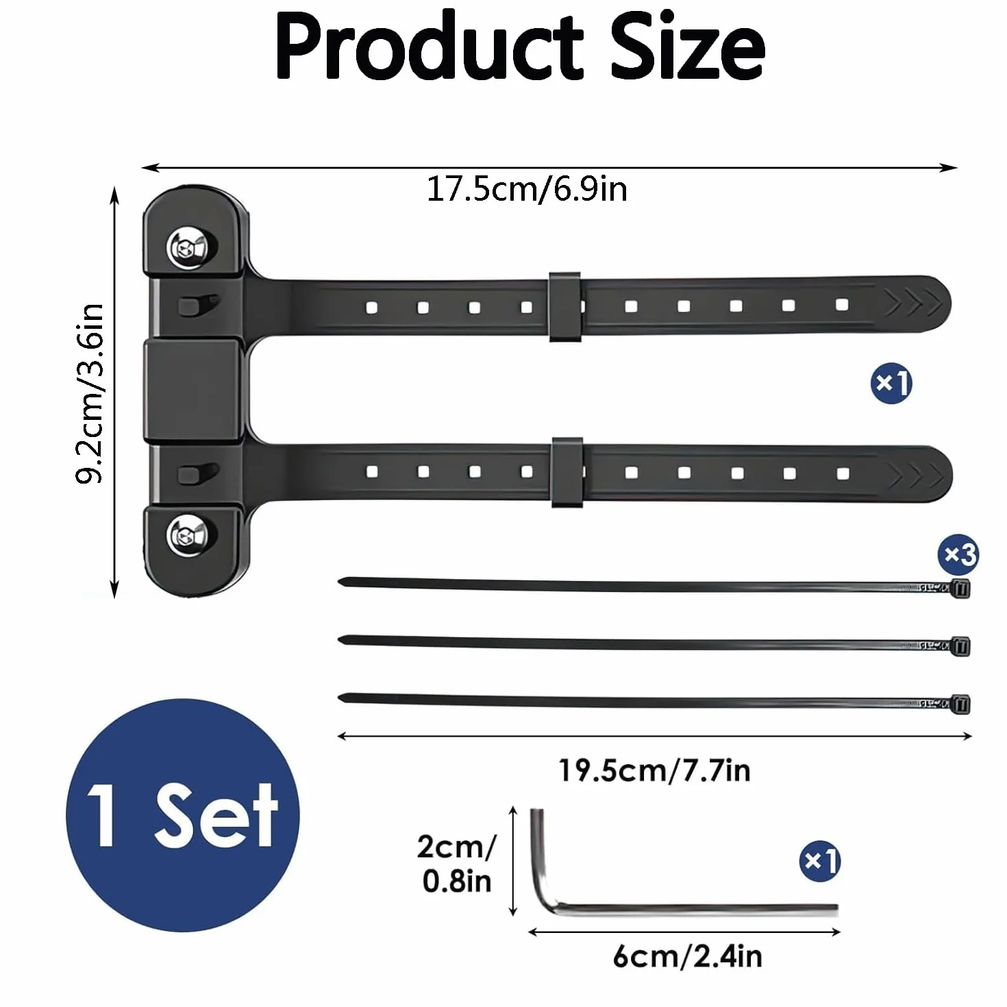 MEISO Support Adaptateur Porte Bidon Velo Universel, Bicyclette VTT Support Adaptateur pour Porte Bouteille, Accessoires d'Équitation avec Sangle Antidérapante, Installation Facile, Noir