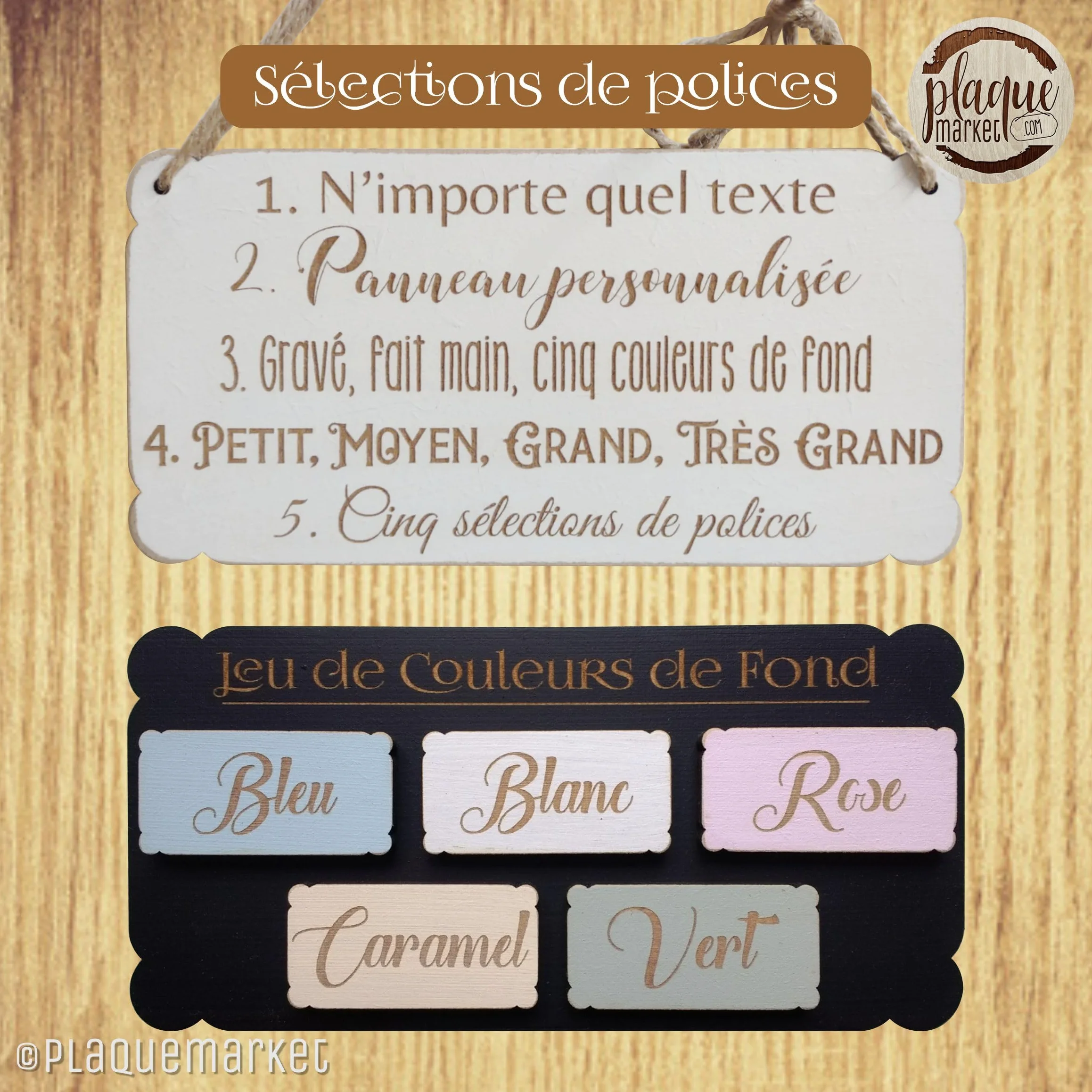 Panneau en Bois Personnalisée avec Votre Texte Plaque de Porte Cadeau Suspendre Maison