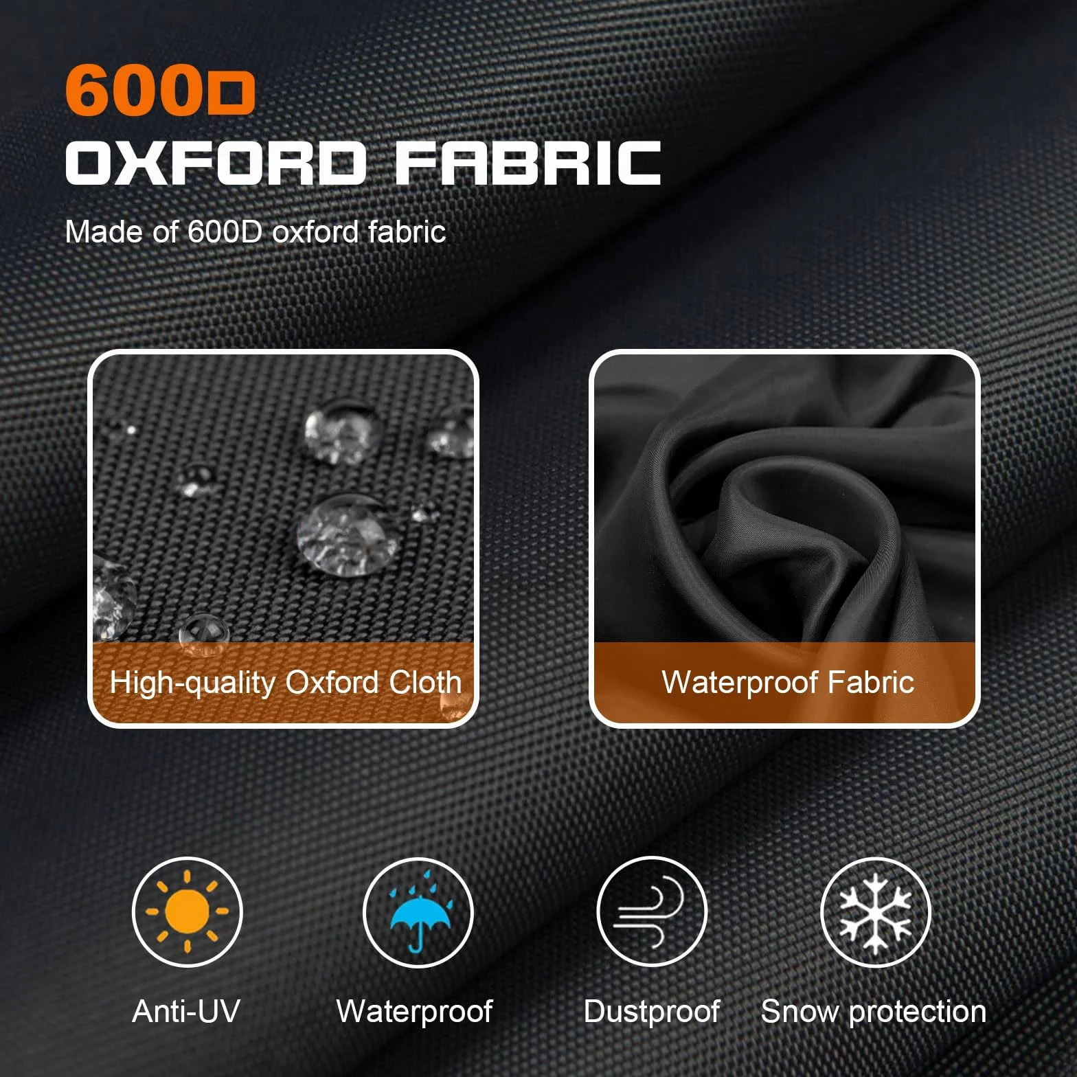 Housse de Protection pour Bac à Sable Hexagonale Tissu Oxford 600D Imperméable Noir 180x150x20CM