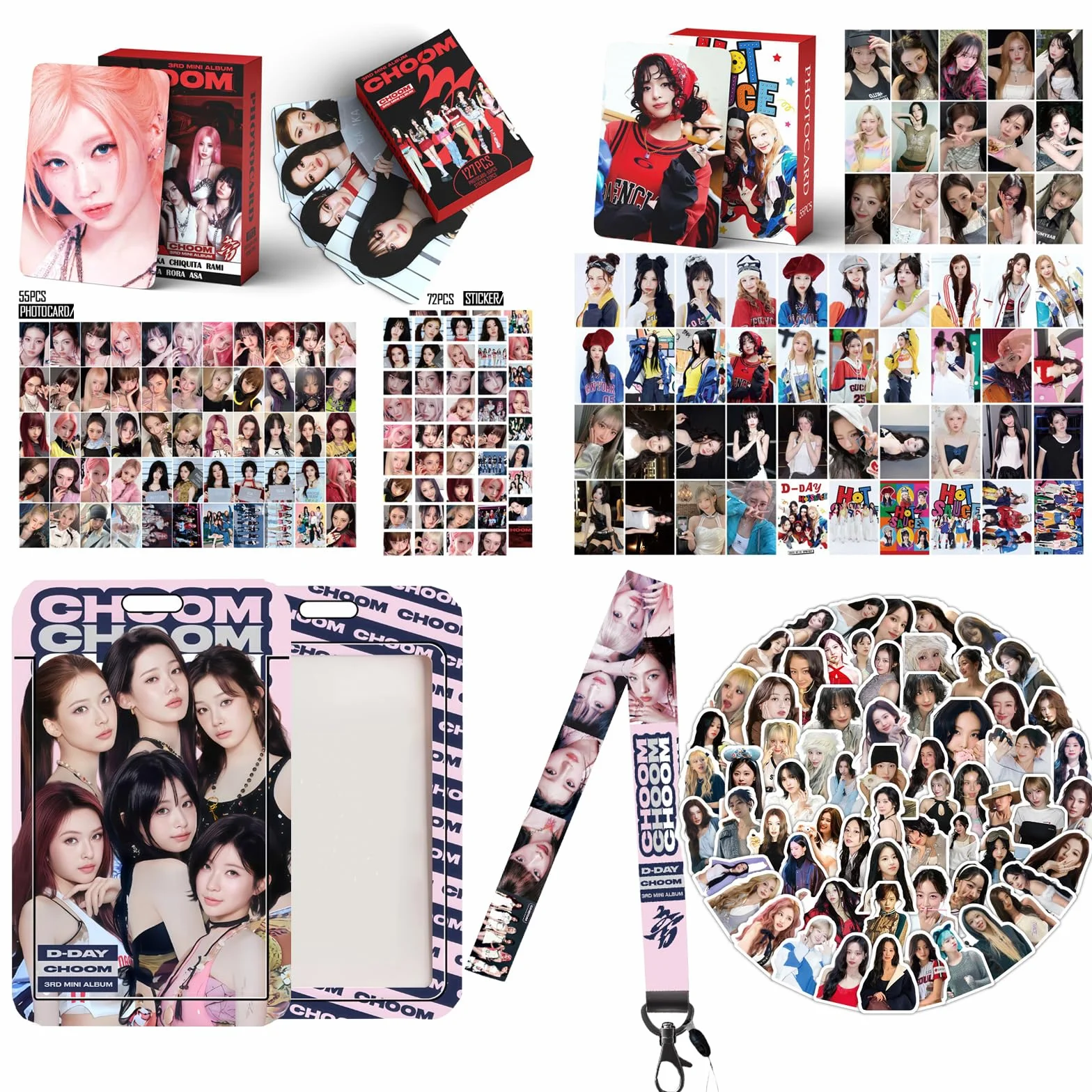 Choom Album Cadeau 182 Cartes Photos 100 Autocollants Album Cordon Porte-Cartes