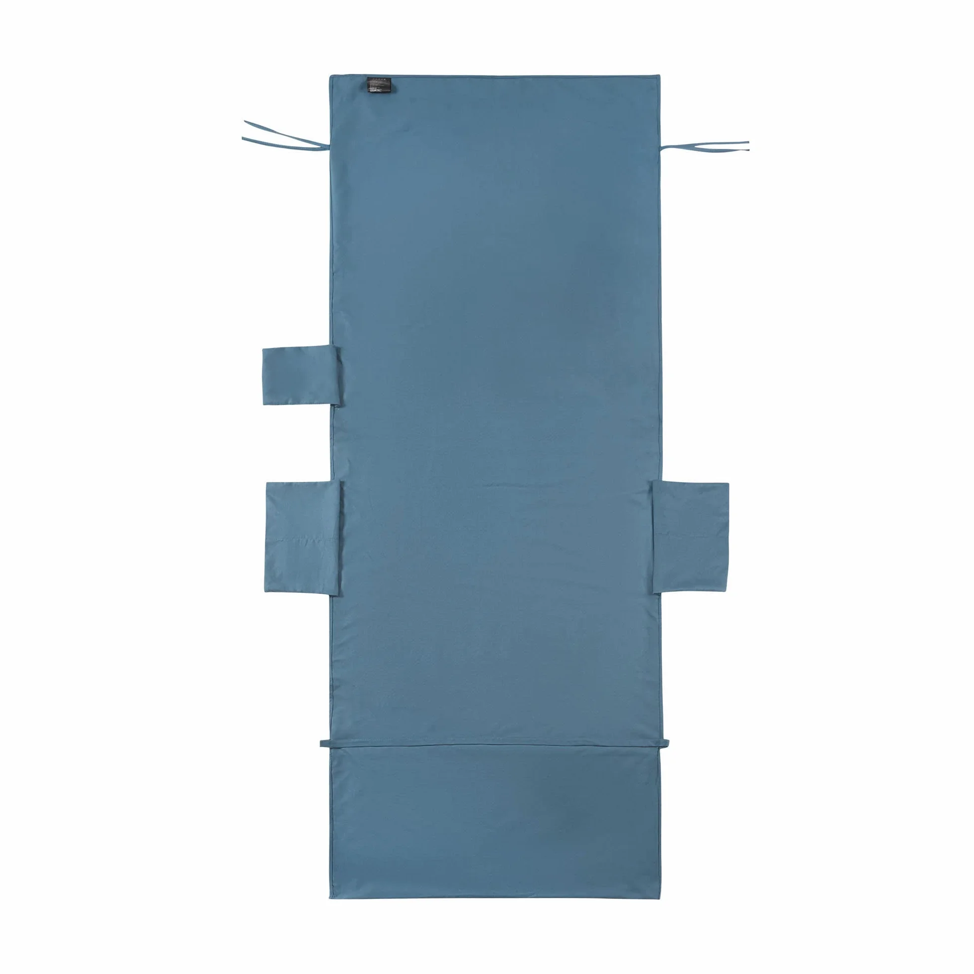 Housse de Chaise Longue de Plage en Microfibre avec Poches Latérales 75x215cm Bleu Foncé