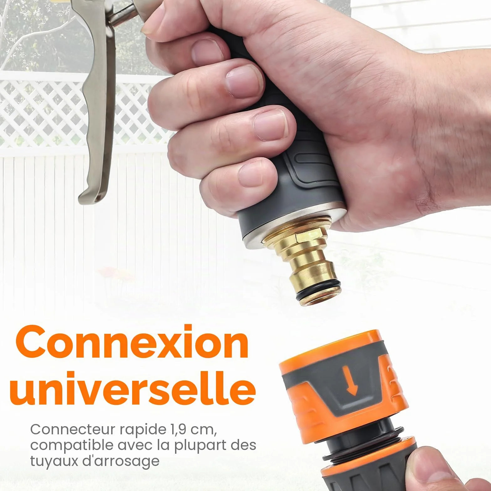 Ibergrif M20285 Pistolet Arrosage Jardin Métal 7 Modèles Réglables