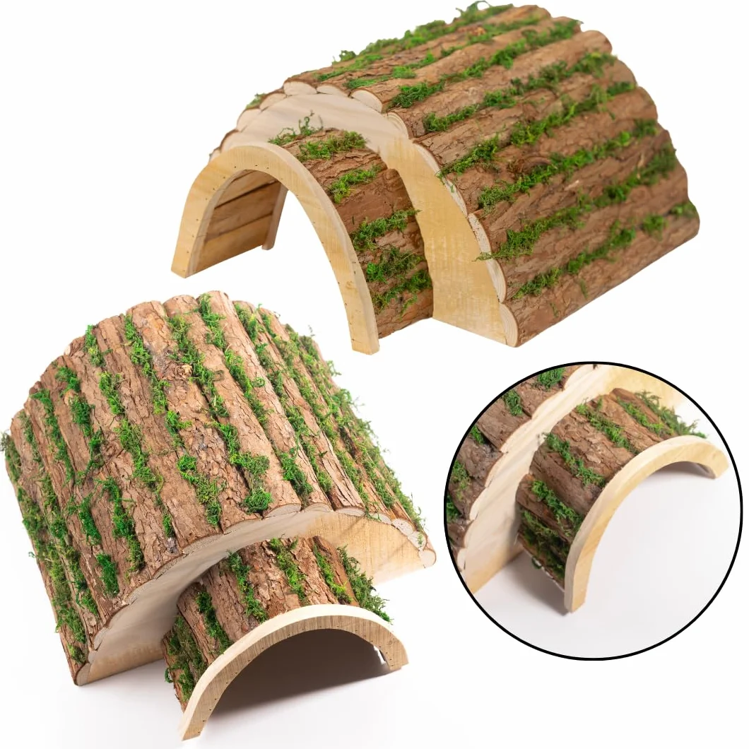 Maison de hérisson en Bois Durable extérieur Effet écorce