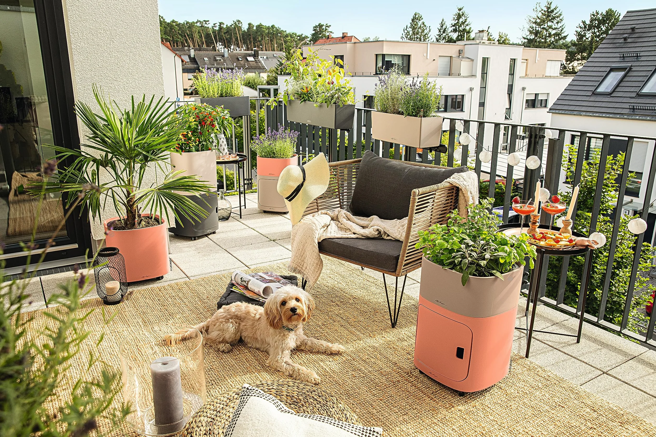 Lechuza Balconera Color 80 Kit Complet, Plastique, Gris Ardoise, 79 x 19 x 19 cm