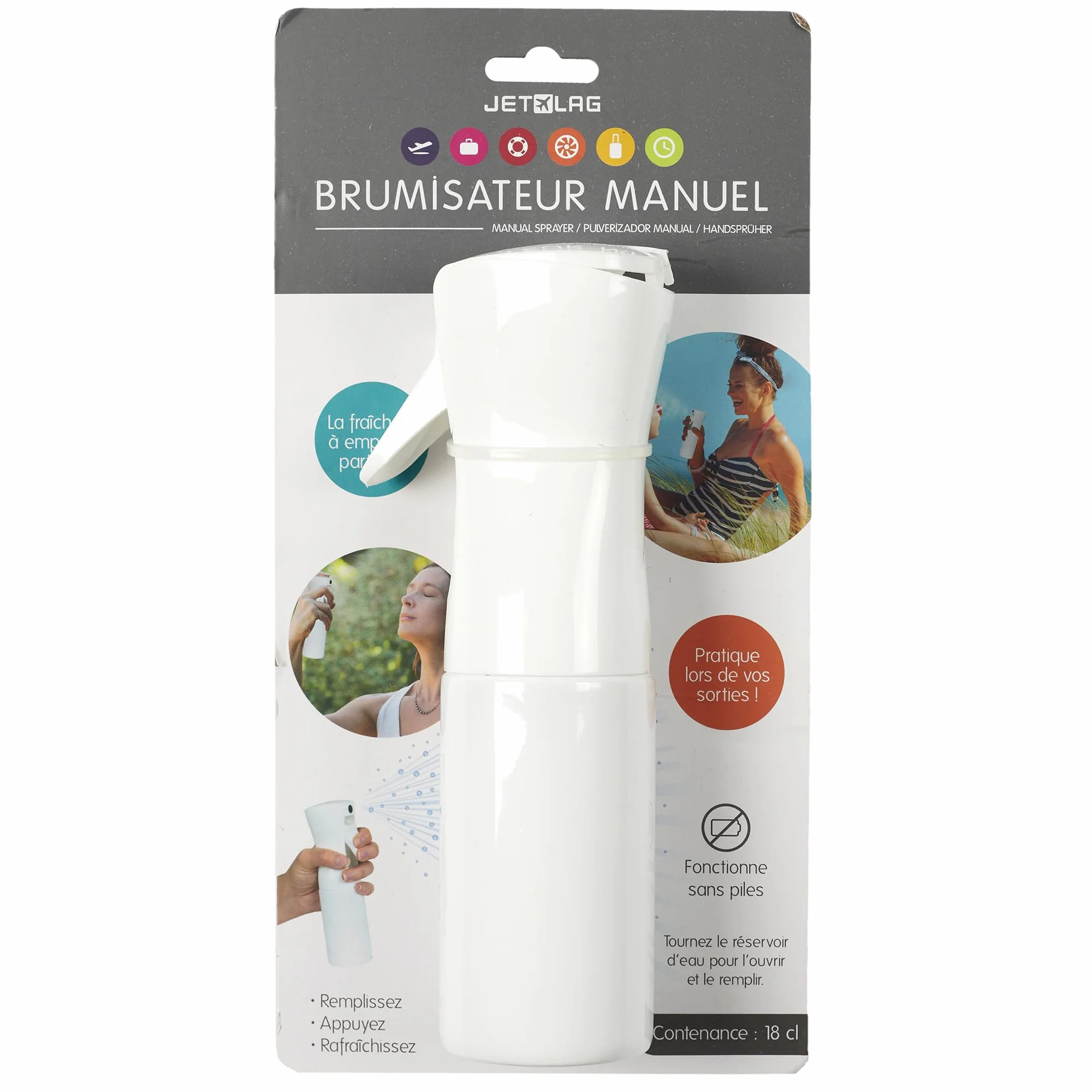 Jet LAG HT2000 Brumisateur Spray 30 ml Plastique Transparent 19,5x7,5x5,4 cm