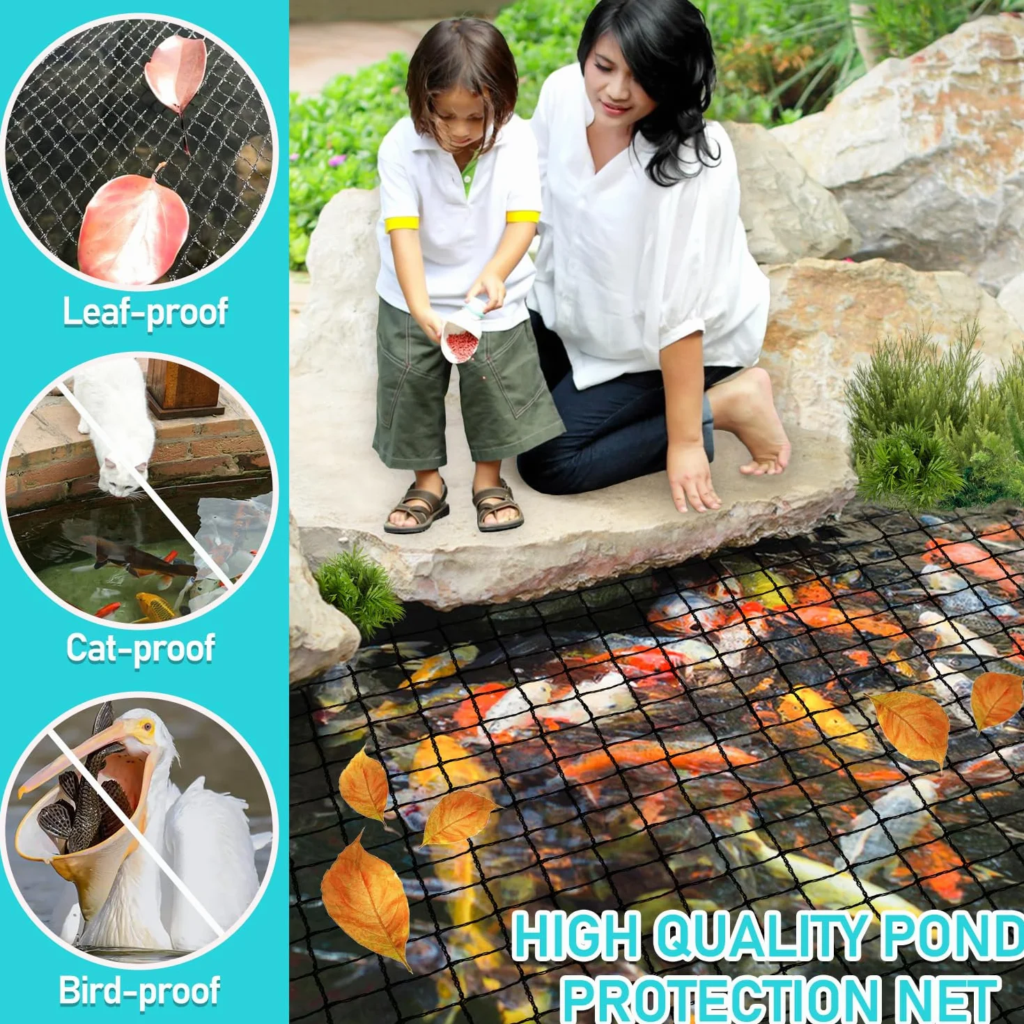 Filet Anti Oiseaux 5m x 4m Noir, Filet Poulailler Protection Bassin Mailles Fines Potager Fruits Résiste Intempéries