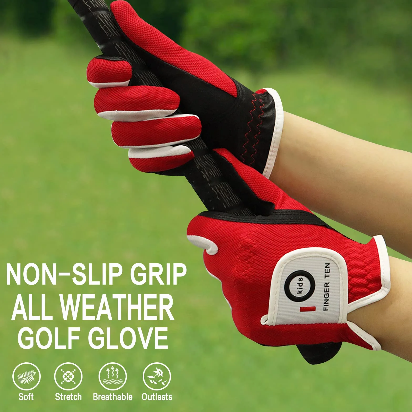 Gants de golf pour enfants et jeunes garçons et filles, main gauche, en microfibre synthétique respirante, pour droitier, 4 à 13 ans