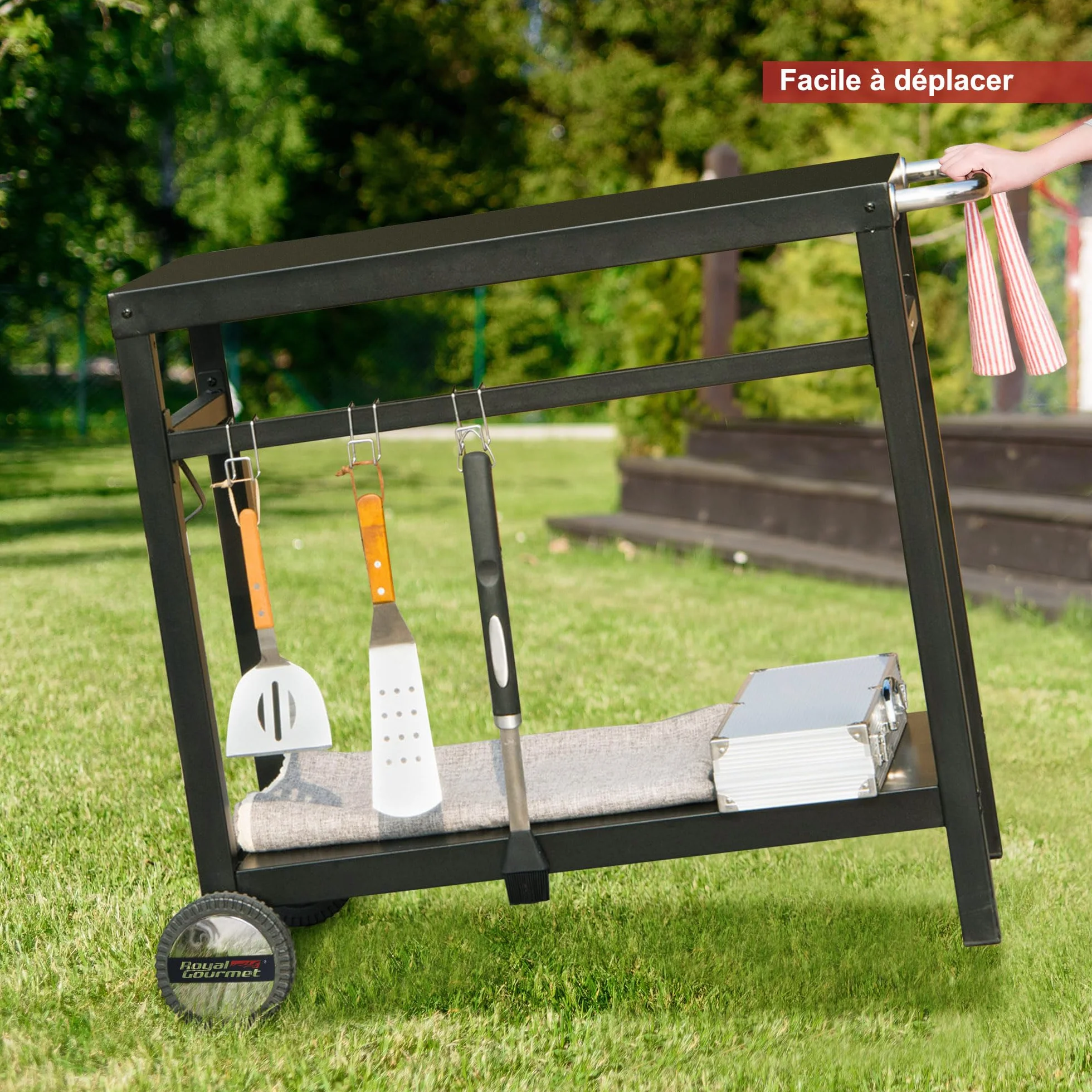Royal Gourmet Plancha Extérieure Chariot Barbecue Métal 100,5 x 59 x 81 cm Noir