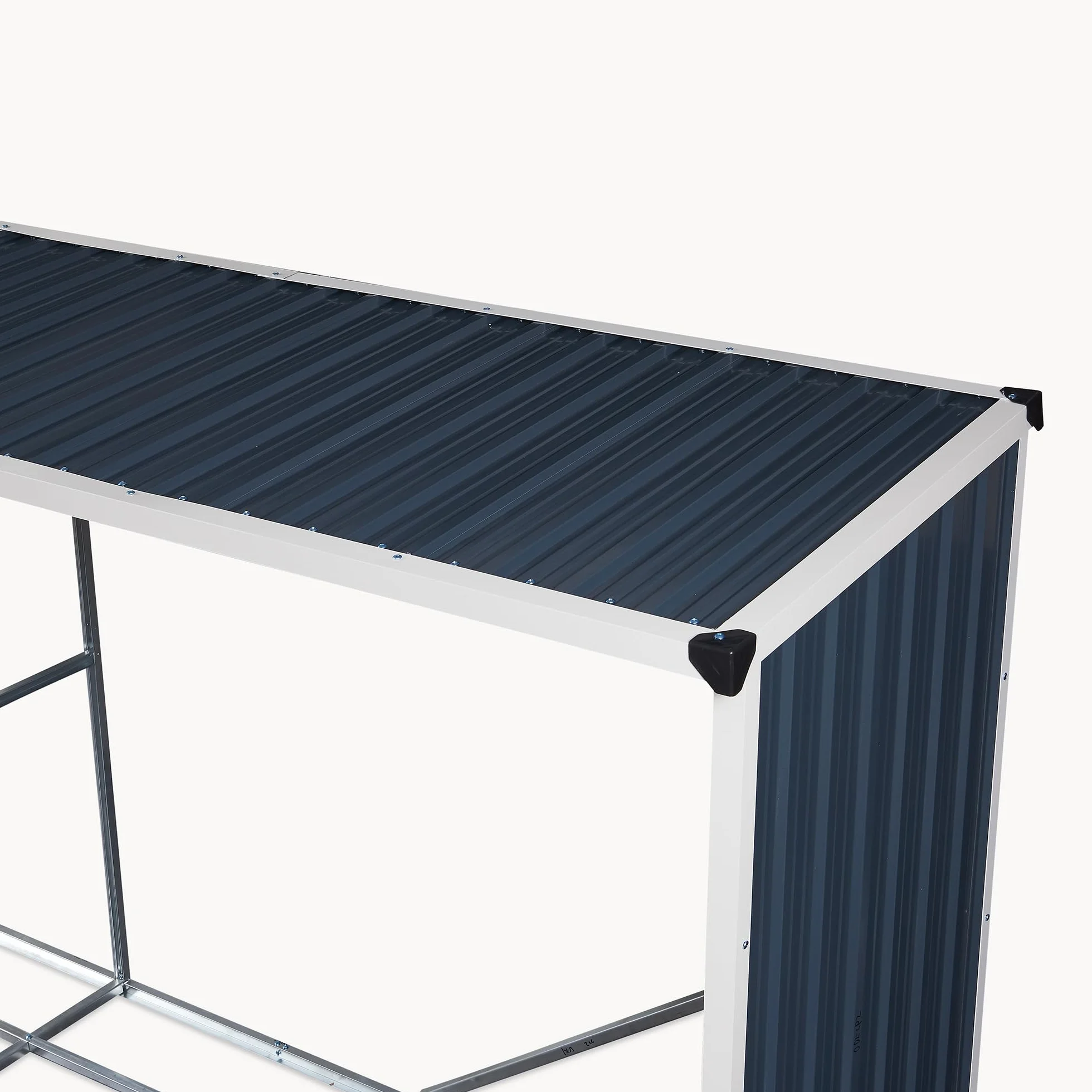 Abri-Bûches Couvert Solide Support pour Bois de Chauffage en Acier Galvanisé 352 x 80 x 152 cm Anthracite