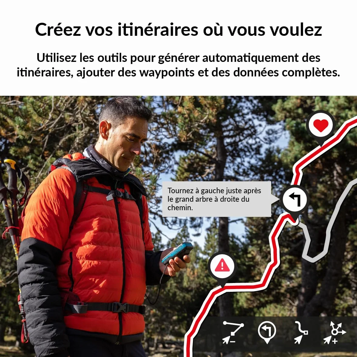 TwoNav Cross Plus (32 Go) + Carte 5 Dalles de France IGN Top25, GPS de Sports avec écran 3,2 Pouces pour VTT, vélo, Trekking ou randonnée
