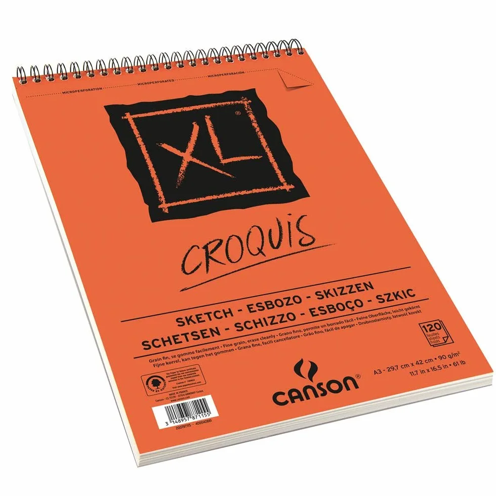 CANSON XL Croquis Album spiralé A3 120 feuilles 90g/m² Ivoire