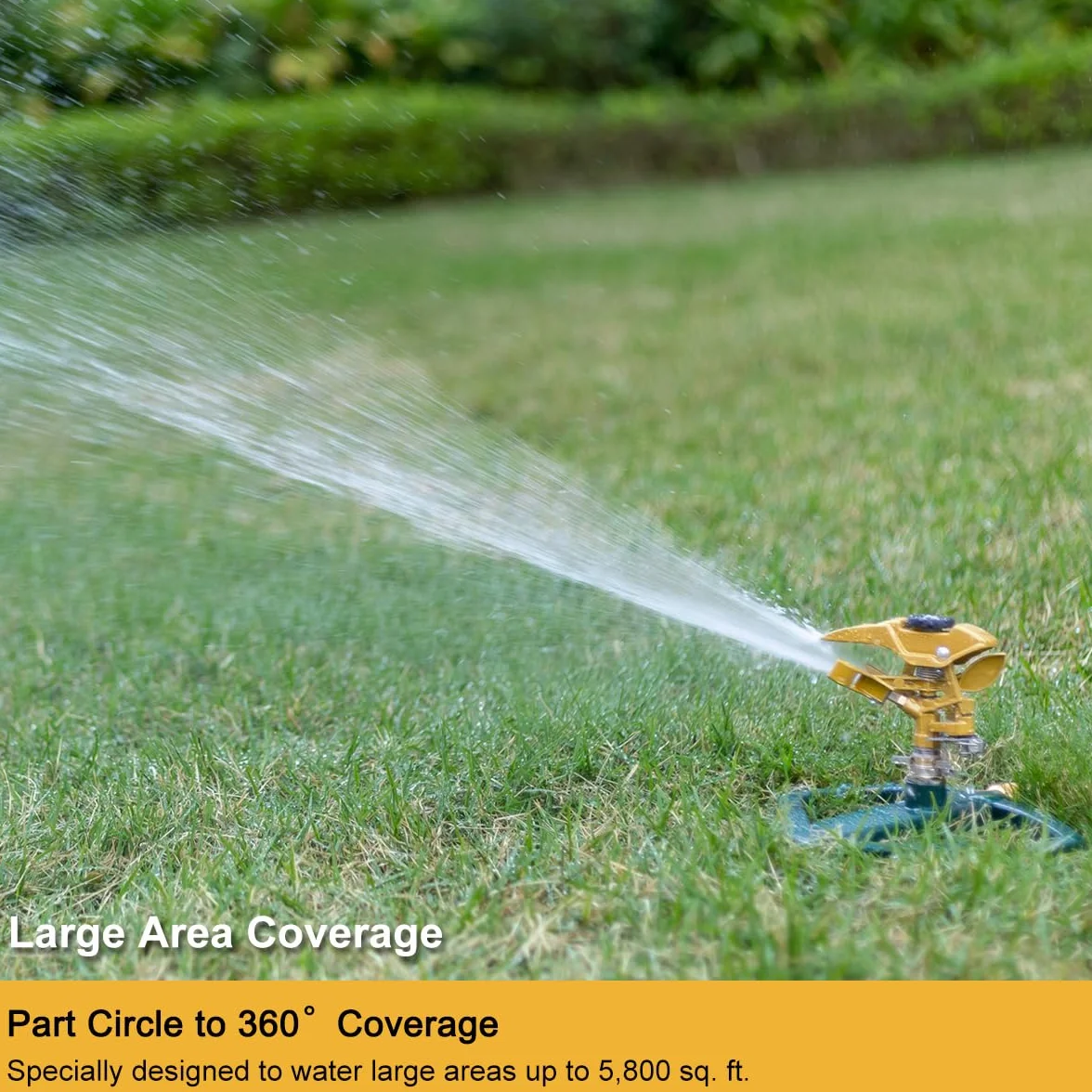 Arroseur à Impact pulsé 360° 540 m² métal réglable pour Jardin et Pelouse