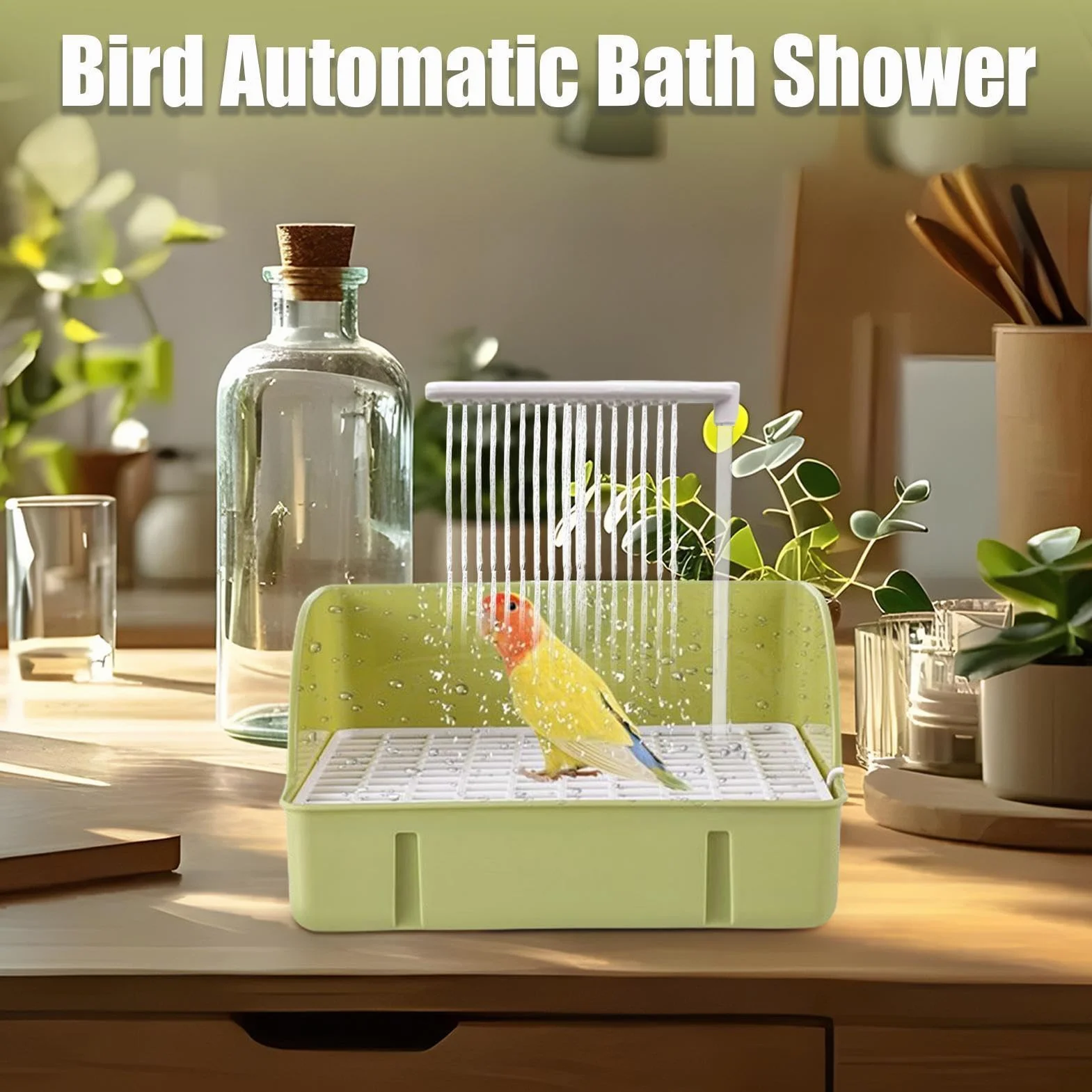 Fontaine à oiseaux automatique pour bain de perruches, calopsittes, inséparables