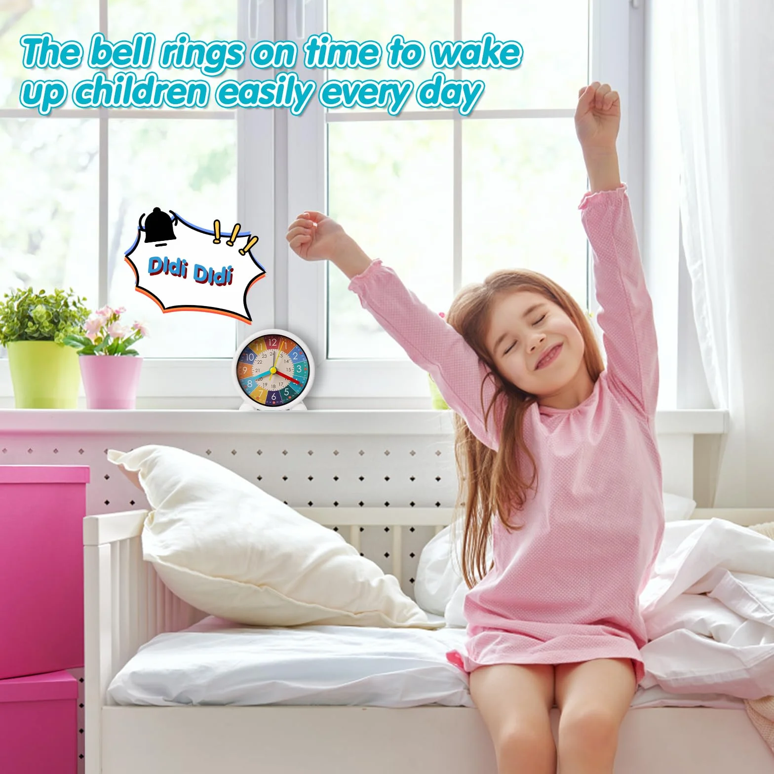 Réveil Enfant Numérique Silencieux Apprentissage Horloge 3in coloré