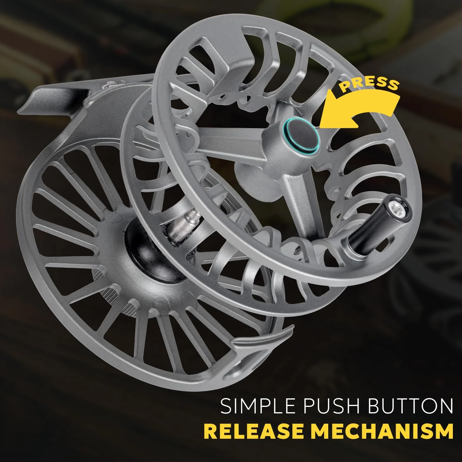 SF SF-003 5/6wt Fly Fishing Reel Single/Combo for Fly Fishing with Aluminum Alloy Body, Easy Spool Change, Pre-Loaded Fly Reel with Line Combo for Freshwater, Matte Gunmetal Gray