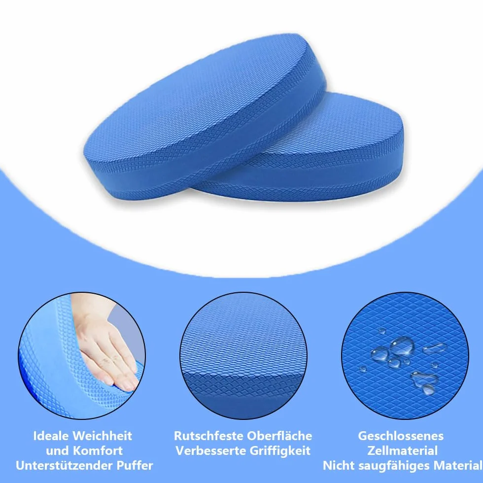 Coussinets d'équilibre ovales en mousse élastomère thermoplastique, doux et confortable, pour l'entraînement de fitness, convient pour la maison et le travail (bleu)